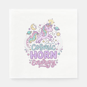 Einhorn Kosmische Horn Energie Süße Pastell Grafik Serviette