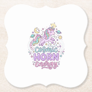 Einhorn Kosmische Horn Energie Süße Pastell Grafik Untersetzer