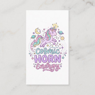 Einhorn Kosmische Horn Energie Süße Pastell Grafik Visitenkarte