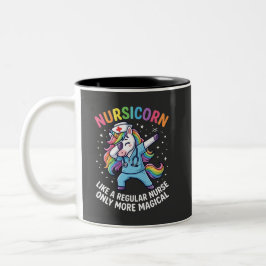 Einhorn-Krankenschwester Energie Hell und Magisch  Zweifarbige Tasse