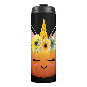 Einhorn-Kürbis-Halloween-Erntedankfest-Geschenk Thermosbecher