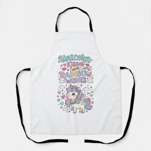Einhorn Küsse und Regenbogen Wünsche Süße Pastell Schürze