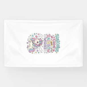 Einhorn Küsse und Regenbogenwünsche Süße Pastell T Banner