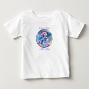 Einhorn-Küsse-Wiegenwünsche-Regenbogen-Baby-T-Shir Baby T-shirt
