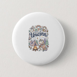 Einhorn Lagerfeuer Einhorn Premium Vektor Aufklebe Button