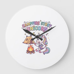 Einhorn-Lagerfeuergeschichte Einhorn-Verzauberung Große Wanduhr