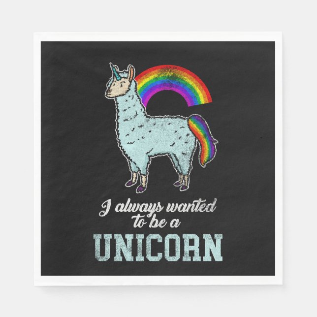 Einhorn Lama Serviette (Vorderseite)