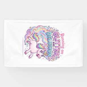 Einhorn läuft auf Glitter und Illusion Bezaubernd Banner