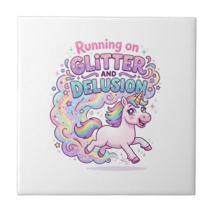 Einhorn läuft auf Glitter und Illusion Bezaubernd Fliese