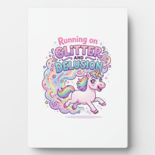 Einhorn läuft auf Glitter und Illusion Bezaubernd Fotoplatte