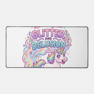 Einhorn läuft auf Glitter und Illusion Bezaubernd Schreibtischunterlage