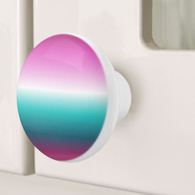 Einhorn-Lavendel-aquamarine Omertürkis-Meerjungfra Keramikknauf (unicorn lavender teal ombre turquoise mermaid ceramic knob)