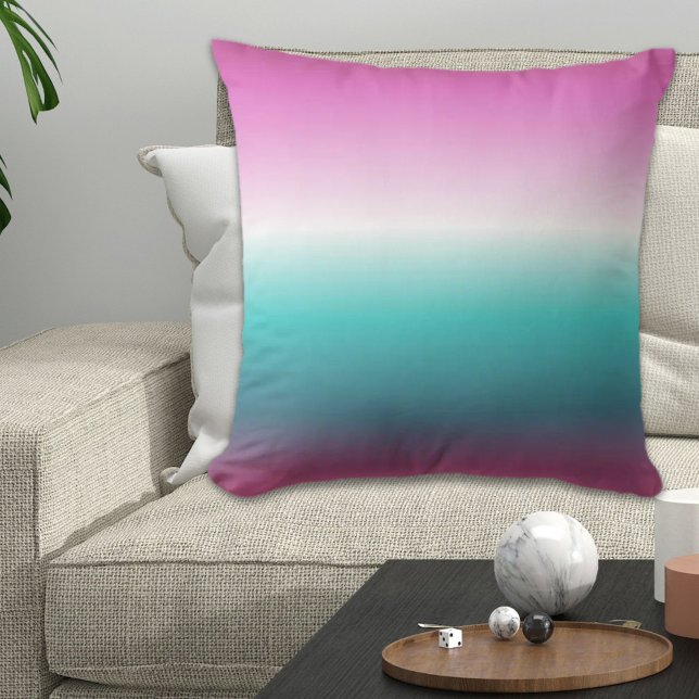 Einhorn-Lavendel-aquamarine Omertürkis-Meerjungfra Kissen (unicorn lavender teal ombre turquoise mermaid outdoor pillow)