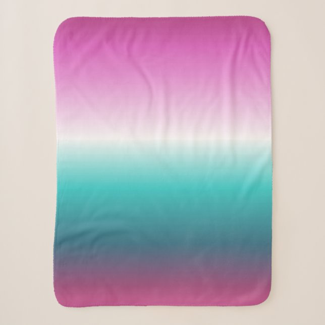 Einhorn-Lavendel-aquamarine Omertürkis-Meerjungfra Sherpadecke (Vorderseite)