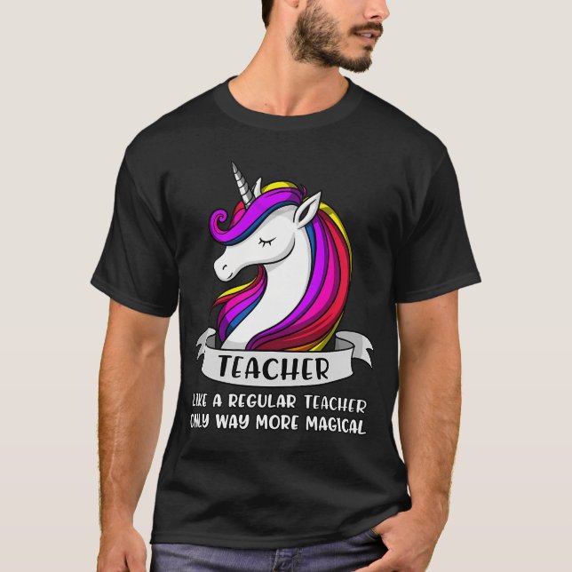Einhorn-Lehrer-Schule T-Shirt (Vorderseite)