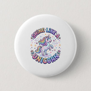 Einhorn leuchtet wie ein Einhorn Grafikdesign T-Sh Button