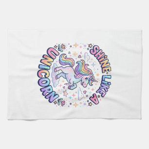 Einhorn leuchtet wie ein Einhorn Grafikdesign T-Sh Geschirrtuch