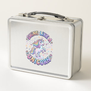 Einhorn leuchtet wie ein Einhorn Grafikdesign T-Sh Metall Brotdose