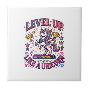 Einhorn Level Up wie ein Einhorn Werbespot Cute Gi Fliese