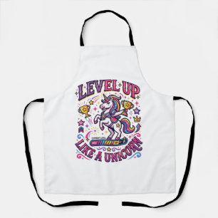Einhorn Level Up wie ein Einhorn Werbespot Cute Gi Schürze