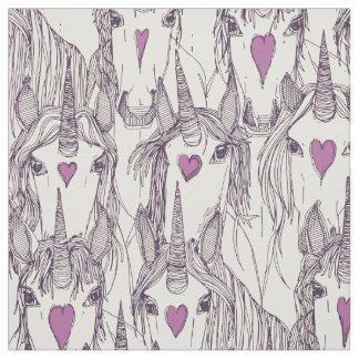 Einhorn-Liebe-Indigo-lila Perle Stoff