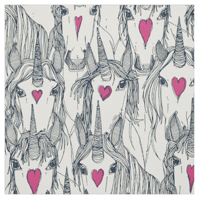 Einhorn-Liebe-Indigoperle Stoff (Muster)