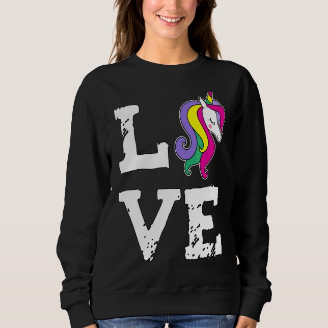 Einhorn-Liebe Sweatshirt (Vorderseite)