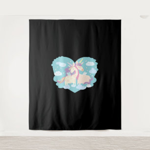 Einhorn-Liebe Wandteppich