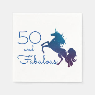 Einhorn-Liebhabers 50 und fabelhafter Geburtstag Serviette