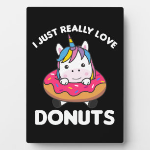 Einhorn liebt Donuts Einhörner sind Rosa Fotoplatte