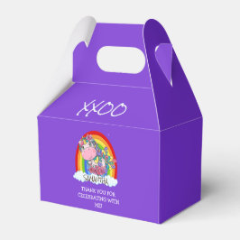 Einhorn lila geschenkschachtel