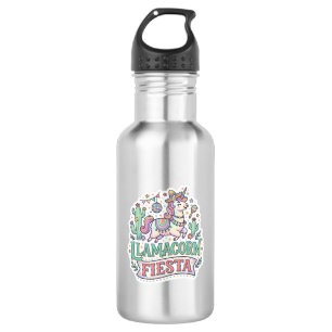 Einhorn Llamacorn Fiesta Premium Vektor POD Kunstw Edelstahlflasche