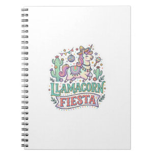 Einhorn Llamacorn Fiesta Premium Vektor POD Kunstw Notizblock