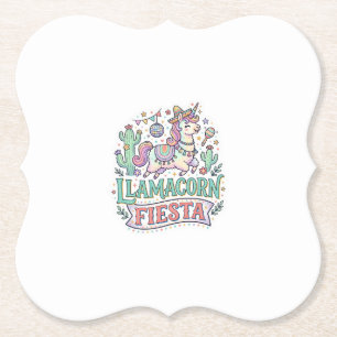 Einhorn Llamacorn Fiesta Premium Vektor POD Kunstw Untersetzer