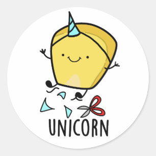 Einhorn Lustiger Mais-Wortwitz  Runder Aufkleber
