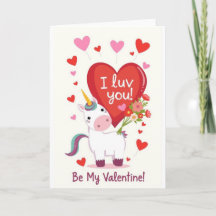 Einhorn Luv! Valentinstagskarte