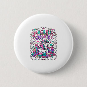 Einhorn Macaron Magie Farbige Marktplatz Kunst Button