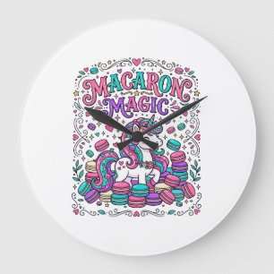 Einhorn Macaron Magie Farbige Marktplatz Kunst Große Wanduhr