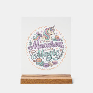 Einhorn Macaron Magie Whimsical T-Shirt Design_1 Acrylschild