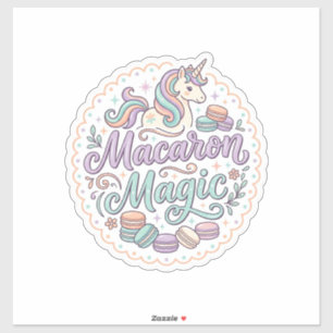 Einhorn Macaron Magie Whimsical T-Shirt Design_1 Aufkleber