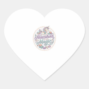 Einhorn Macaron Magie Whimsical T-Shirt Design_1 Herz-Aufkleber