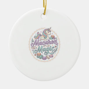 Einhorn Macaron Magie Whimsical T-Shirt Design_1 Keramik Ornament