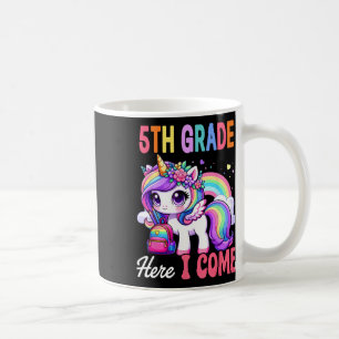 Einhorn-Mädchen kommen in die 5. Klasse zurück zur Kaffeetasse