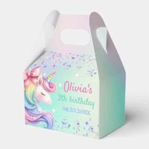 Einhorn-Mädchen Magisches Pastell-Regenbogen-Gebur Geschenkschachtel