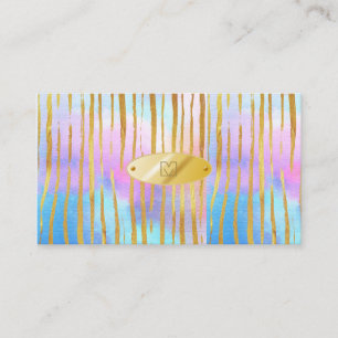 Einhorn Magic Pink Gold Streifen Mit Monogramm Visitenkarte
