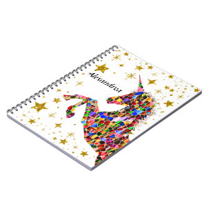Einhorn Magical Gold Color Glitzer personalisieren Notizblock