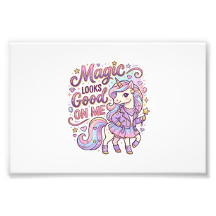 Einhorn-Magie steht mir gut Grafikdesign Weiß Fotodruck