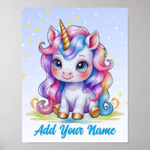Einhorn-Magie & Sterne – Personalisierte Wandkunst
