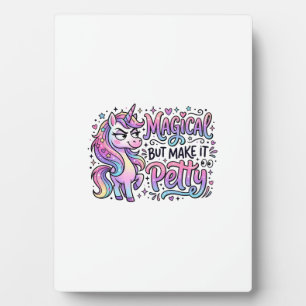 Einhorn Magisch, aber Mach es Kleinlich Geschenkid Fotoplatte