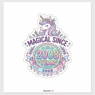Einhorn Magisch Seit Jahr Grafikdesign Zazzle D Aufkleber